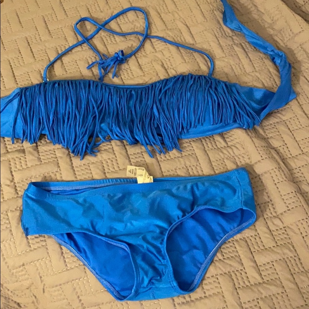 Fringe two piece bikini set